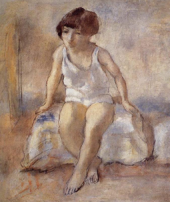 Jules Pascin The maiden wear the white underwear from French